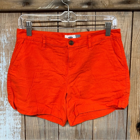Old Navy Orange Linen Shorts - Picture 1 of 3